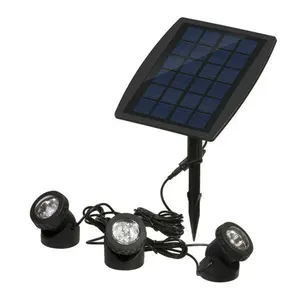 树RGB 3头家用太阳能灯笼电池洪水花园华尔街路径庭院灯IP68价格发光二极管照明系统室内