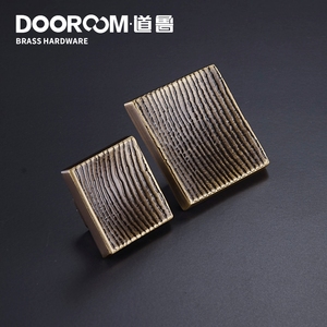 Dooroom pegangan furnitur kuningan Modern persegi kenop lemari laci lemari pakaian meja rias kustom serbuk kayu kenop tarik - Product Image 3