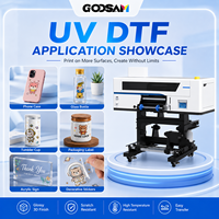 Printer Label Kristal UV DTF A3 Triple XP600 Printhead untuk Stiker 3D Embossed dan Film Transfer Bordir Imitasi