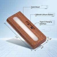 Lampe solaire d'intérieur en bois à fixation murale, lumière nocturne magnétique rechargeable à LED pour escaliers, balcon, couloir