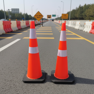 45cm 70cm 90cm ağır trafik güvenliği koni turuncu kırmızı <span class=keywords><strong>PVC</strong></span> tedarikçisi fiyat yansıtıcı trafik güvenliği koni uyarı konileri - Product Image 2