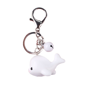 Cyber Celebrant Cute Blue Whale Key Chain Handmade PVC Resin Pendant Bag Accessories Cartoon Whale Shape Keychain