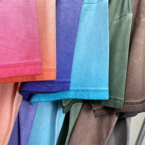 เสื้อยืดผู้ชายซักด้วยกรดผ้าฝ้าย100% ถักแบบวินเทจ250กรัมกำหนดเองได้ - Product Image 3