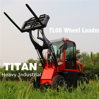Titanhi Hoflader China 800kg 0.8 Tonnen ZL08F Kleintraktor Farm Mini CE Radlader mit Euro 3 Motor, Schnellwechsler und Palettengabel – Preis