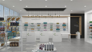 Mostrador de Recepción de Tienda Médica de Estilo Simple y Moderno, Diseño Personalizado de Madera, Mostrador de Farmacia con Base para Piso - Product Image 5