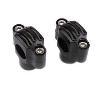 Abrazaderas elevadoras para manillar de motocicleta, adaptador universal de aleación de aluminio negro de alta calidad de 22mm