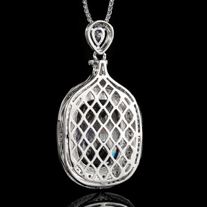 Wholesale 12*16mm Black Gray Cubic Zirconia Eco-friendly Copper Pendant Jewelry Vintage <b>Locket</b> Necklace for Women Daily Wear - Product Image 6