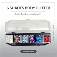 Palette de fards à paupières écologiques non toxiques pour enfants, qualité cosmétique, avec paillettes épaisses pour le maquillage et le body painting de Noël, vente en gros