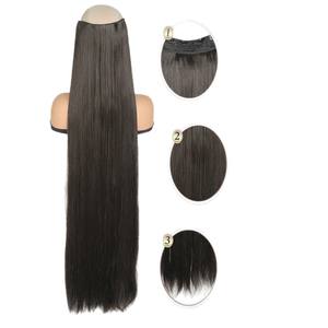 Extensions de cheveux longs et raides de marques nationales 50CM 60CM 70CM 80CM 100CM, en fibre haute température, densité 200%, invisibles et sans couture - Product Image 5
