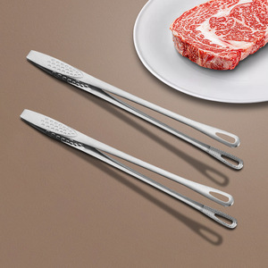 Stainless Steel BBQ Tongs 2 Pieces Heat Resistant Kitchen Utensils For Grilling Steak - Product Image 3
