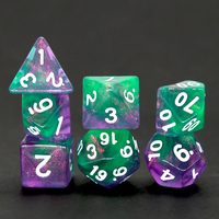 Jouets portables, jeu de dés personnalisés avec paillettes, en acrylique, pour les jeux de rôle Dungeons and Dragons, jeu de dés pour jeux de société