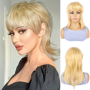 Peluca rubia con corte pixie para mujer, elegante y de <span class=keywords><strong>pelo</strong></span> <span class=keywords><strong>corto</strong></span> - Product Image 1