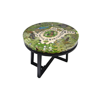 Artisanat en résine avec fleurs sèches fleurs conservées Table basse en résine époxy pour meubles de maison Table basse Table ronde