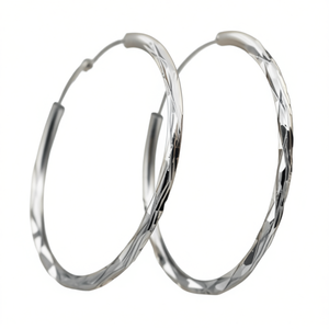 Boucles d'oreilles créoles tibétaines en argent, couleur or blanc, style classique, bijoux de mode unisexe, en alliage, grande taille - Product Image 1