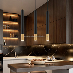 Black and Gold Strip Staircase Aluminum Pendant Light Front Desk <strong>Spotlight</strong> <strong>Bar</strong> and Restaurant Pendant Light - Product Image 4