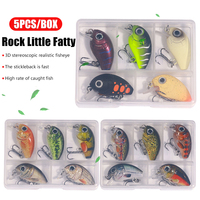 Umpan pancing buatan, 5 buah/kotak Set NEWUP 2.8cm 2g umpan pancing ikan kecil plastik keras umpan pancing Crankbait kombo