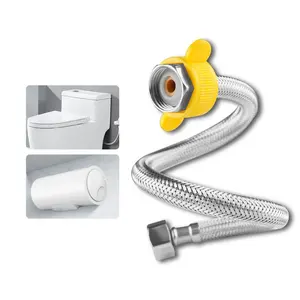 China Factory Length Custom Popular Stainless Steel Flexible Extension Sink Hose Smart Bathroom Automatic Toilet Accessory