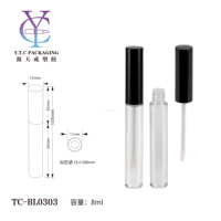 Tubes de gloss à lèvres ronds en plastique à étiquette privée, 8 ml, emballage cosmétique, conteneur avec logo personnalisé