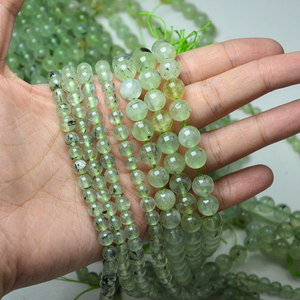 Natural Prehnite <strong>Beads</strong> 6mm 8mm Round Smooth <strong>Beads</strong> with <strong>Black</strong> Inclusions for Jewelry Making, DIY Healing Crystal Stone <strong>Beads</strong> - Product Image 3