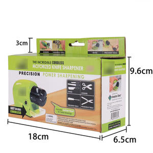 Venta al por mayor AAA alimentado por batería Mini portátil rápido multifuncional afilador de cocina verde barato cuchillo eléctrico tijera afilador - Product Image 2