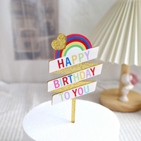 Farbig Bedruckte Acryl-Kucheneinlage - Happy Baking Kuchendekoration-Set Geburtstagstorten-Topper
