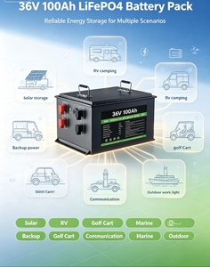 Batterie rechargeable LiFePO4 36V 100Ah 3.6kWh pour stockage d'énergie solaire, alimentation de secours domestique, bateau, camping-car, UPS – En stock - Product Image 3