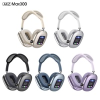 Casque sans fil AKZ MAX300 RGB avec écran numérique, lecture de carte, modèle exclusif pour casques audio supra-auriculaires et circum-auriculaires
