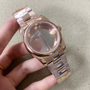 Mouvement NH35/36 Boîtier à bracelet en acier Verre saphir <span class=keywords><strong>mod</strong></span> Set Circle bezel Middle high light Silver Metal band with Magnifying glass - Product Image 2