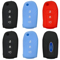 Coque de clé télécommande 3 boutons en silicone moulé avec précision, multicolore, résistante aux rayures, pour Ford Focus Everest Escort