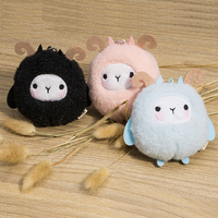 Porte-clés en peluche mouton, Animal, pendentif en peluche, jouet poupée de mouton, décoration doux, rose et bleu, 1 pièce