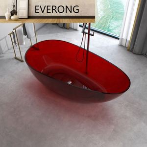 Baignoire transparente en résine de différentes couleurs Baignoire indépendante en résine de surface solide Baignoire bleue indépendante en résine semi-transparente - Product Image 3