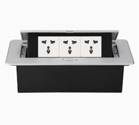 Prise de table escamotable avec 3 prises et 2 ports USB (Type-A et Type-C), 16A/20A, en alliage d'aluminium, IP20, universelle UE, certifiée CE