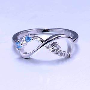 Anello Infinity da Donna con Zirconia Cubica, Pietra Rotonda Creata in Laboratorio, Gioiello alla Moda, Regalo B2722 - Product Image 2