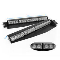 Barra de luz estroboscópica de emergencia para camión de alta potencia de 32 vatios, advertencia estroboscópica de peligro, 32 LED, lámpara roja y azul, accesorios de luz para coche, visera dividida