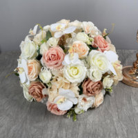 Offre Spéciale – Grande Composition Florale de Roses Artificielles en Soie (50cm, 60cm, 70cm, 80cm) – Centre de Table ou Couronne pour Mariage