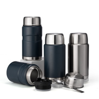 Termo para Alimentos de 800 ml, 1000 ml, 1200 ml, Recipiente de Acero Inoxidable con Aislamiento al Vacío para Alimentos