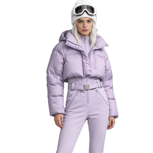 Combinaison une pièce imperméable et respirante pour <span class=keywords><strong>femme</strong></span>, veste d'hiver d'extérieur coupe-vent, <span class=keywords><strong>pantalon</strong></span> avec fermeture éclair, grande taille, <span class=keywords><strong>ski</strong></span>, snowboard - Product Image 1
