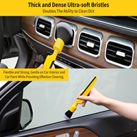 Cepillo de Limpieza para Detalles de Automóviles, Sin Pelusas, Suave, con Cerdas Finas, Mango Ergonómico Antideslizante