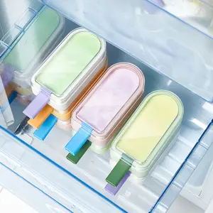 Food Grade Silicone Colorful Non Stick Handmade DIY Ice Cream Popsicle Molds