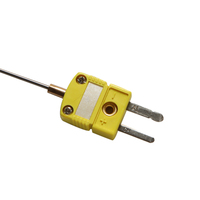 Termopar Blindado WRNK-171, Sensor de Temperatura con Sonda Tipo K Enchufable, Resistencia a Altas Temperaturas con Relleno de Óxido de Magnesio