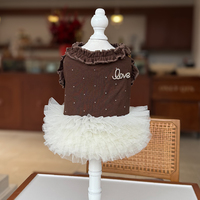 Robe de princesse en coton polyester doux pour chien, jupe en dentelle pour animaux de compagnie, pour petits chiens et chats, robe d'été respirante pour chiot, pour fêtes et vacances