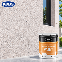 Peinture Murale Rénovation Revêtement Sable Véritable avec Forte Imperméabilité Anti-Alcali et Anti-Fissures Peinture à Base d'Eau Effet Pierre Naturelle