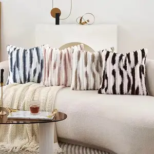 Grosir sarung bantal wol kelinci cetak 45*45cm sarung bantal dekoratif sarung bantal lempar untuk Sofa