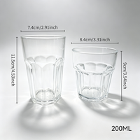 Gelas Tumbler Modern Oktagonal Bersegi dari Plastik PC PS Transparan 200ml, Food Grade, untuk Pesta Keluarga, LOGO Dapat Disesuaikan