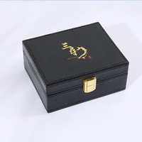 Caja de Regalo de Caviar de Lujo Personalizada, Caja de Exhibición Negra con Gel Refrigerante, Forro de Esponja con Relieve, Cierre Magnético, Cajas Rígidas
