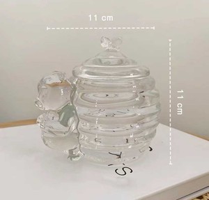 Tùy Chỉnh Thực hiện Rõ Ràng Chì Miễn Phí Mật Ong Thủy Tinh Gấu Hình Dạng Nồi Với Nắp Cho Nhà Bếp - Product Image 2