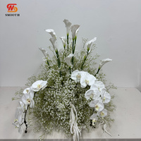 Bouquet de fleurs artificielles de luxe SMOOTH, centre de table, calla, gypsophile, arrangement floral pour mariage, fête, décoration d'événements