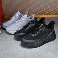 Chaussures de sport athlétiques à talon pour hommes, respirantes, en maille, avec sangle, noires, décontractées, pour l'entraînement
