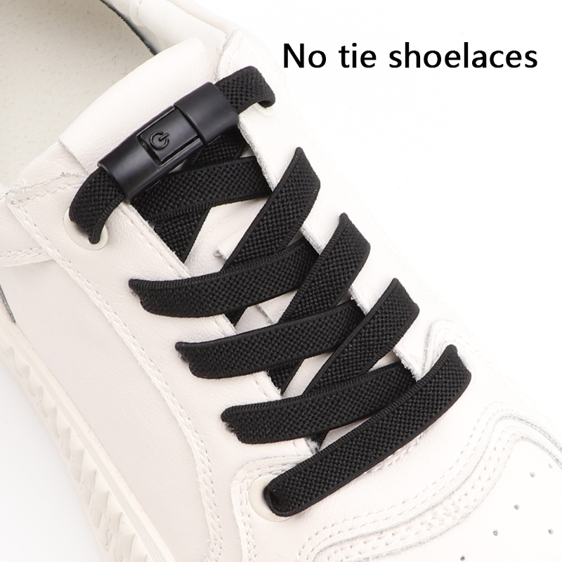 No Tie Shoe Laces Press Colorful Lock Shoelaces Without Ties Elastic Laces Sneaker Kids Adult Widened Flat Shoelace