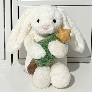 Precio de Fábrica, Peluche de Conejo Timido JC con Árbol de Navidad, Juguete de Peluche Suave con Orejas Largas, Animal de Peluche Navideño, Decoración Festiva - Product Image 5
